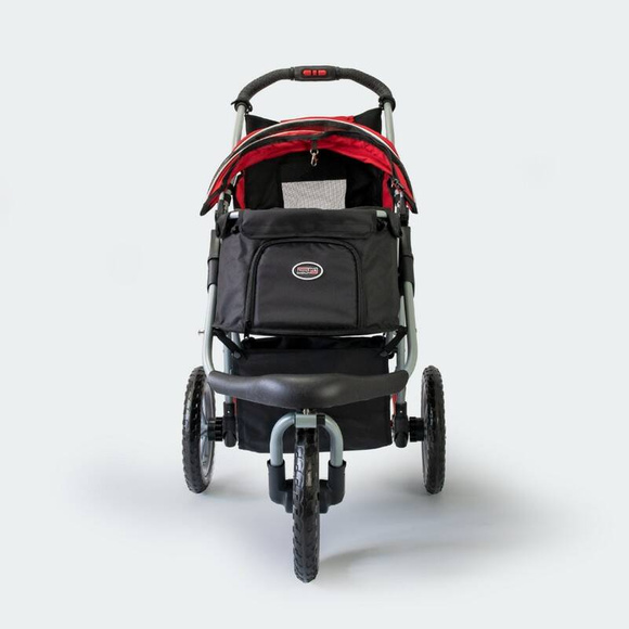 InnoPet Buggy Comfort EFA - składany, wielofunkcyjny, komfortowy wózek dla psów o wadze do 25kg, czarno-czerwony