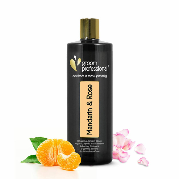 Groom Professional Mandarin & Rose Luxury Shampoo - luksusowy szampon z nutą mandarynki i kwiatów, do każdego typu szaty, koncentrat 1:20, 450ml