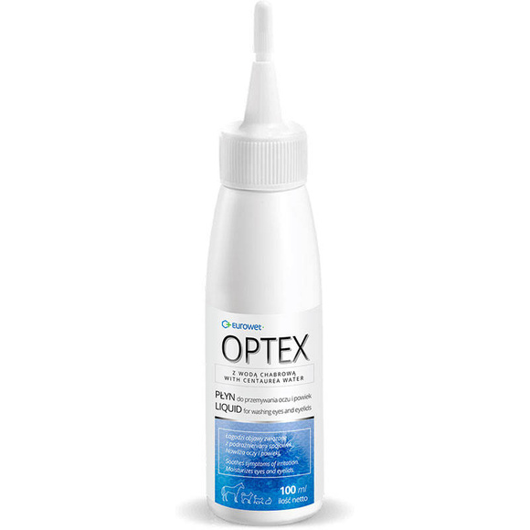 Eurowet Optex - płyn do przemywania oczu i powiek dla psów i kotów, 100ml