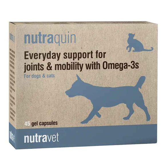 NUTRAVET Nutraquin For Dogs & Cats - probiotyk zapewniający wsparcie dla zwierząt cierpiących na sztywność stawów, dla psów i kotów