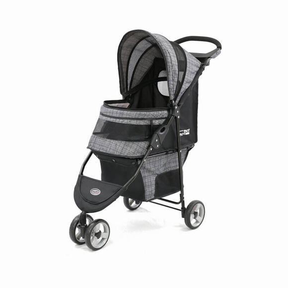 InnoPet Buggy Avenue Gray/Black - lekki i zwrotny wózek dla psów o wadze do 11kg, szaro-czarny