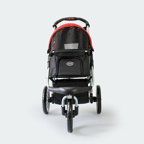 InnoPet Buggy Comfort EFA - składany, wielofunkcyjny, komfortowy wózek dla psów o wadze do 25kg, czarno-czerwony