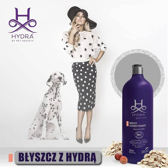 Hydra Professional Moisturizing Dog Conditioner - nawilżająca odżywka do spłukiwania, dla psów i kotów o każdym typie sierści, koncentrat 10:1, 1l