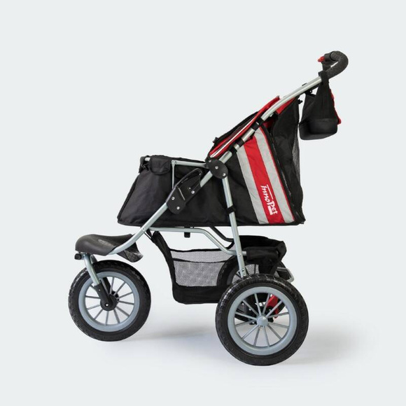 InnoPet Buggy Comfort EFA - składany, wielofunkcyjny, komfortowy wózek dla psów o wadze do 25kg, czarno-czerwony