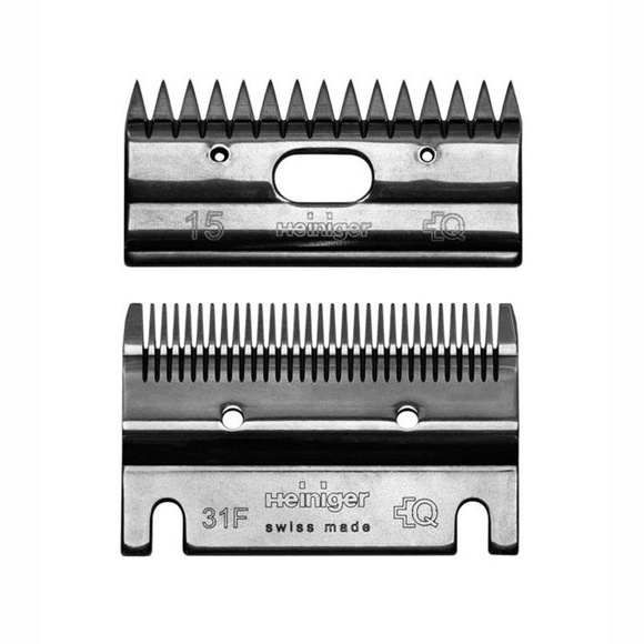 Heiniger - komplet ostrzy 31F/15 do koni, do ogólnego strzyżenia, 1-2 mm