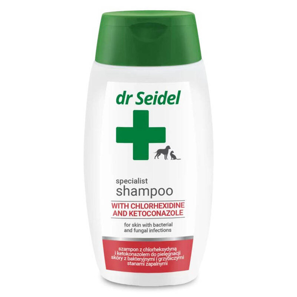 Dr Seidel - szampon z chlorheksydyną i ketokonazolem, przeciwbakteryjny, przeciwgrzybiczy, przeciwświądowy, 220ml