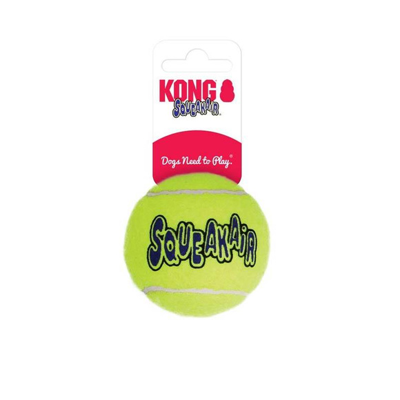 KONG® SqueakAir® Tennis Ball M - piłka tenisowa z piszczałką, aport dla psa (6cm)