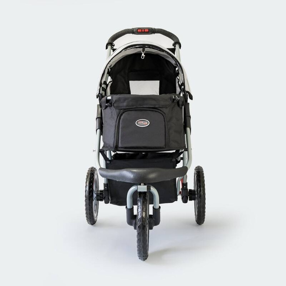 InnoPet Buggy Comfort EFA - składany, wielofunkcyjny, komfortowy wózek dla psów o wadze do 25kg, czarno-szary