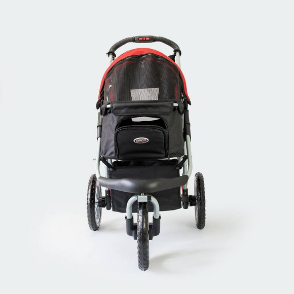 InnoPet Buggy Comfort EFA - składany, wielofunkcyjny, komfortowy wózek dla psów o wadze do 25kg, czarno-czerwony