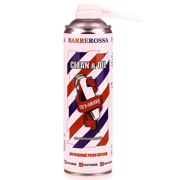 Barberossa Clean & Oil 5w1 - wielofunkcyjny spray do czyszczenia, chłodzenia i konserwacji ostrzy 500ml