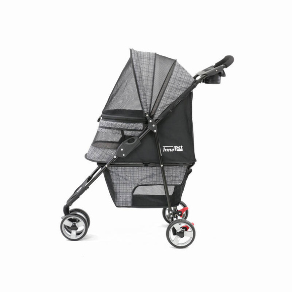 InnoPet Buggy Avenue Gray/Black - lekki i zwrotny wózek dla psów o wadze do 11kg, szaro-czarny