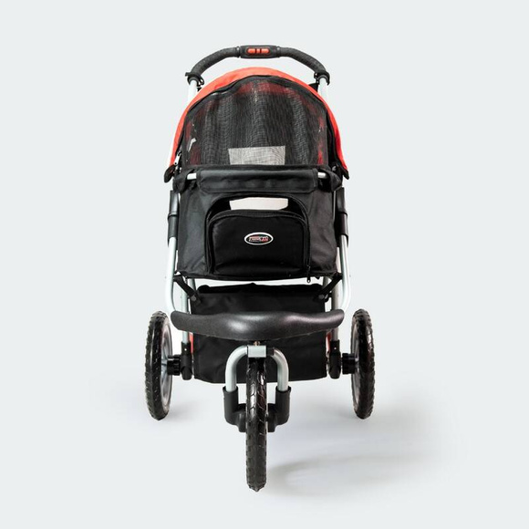 InnoPet Buggy Comfort EFA - składany, wielofunkcyjny, komfortowy wózek dla psów o wadze do 25kg, czarno-czerwony