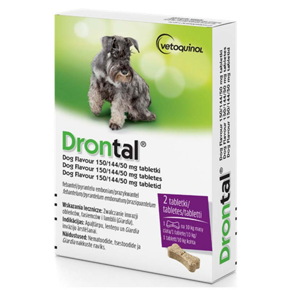 Vetoquinol Drontal Plus Flavour - tabletki na odrobaczenie dla psów, 2 sztuki