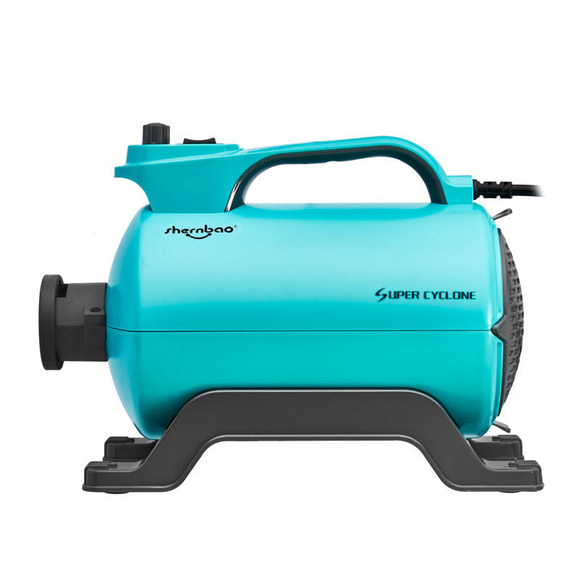 Shernbao Super Cyclone - jednosilnikowa suszarka groomerska stołowa, 2600W, 95l/s, turkusowa