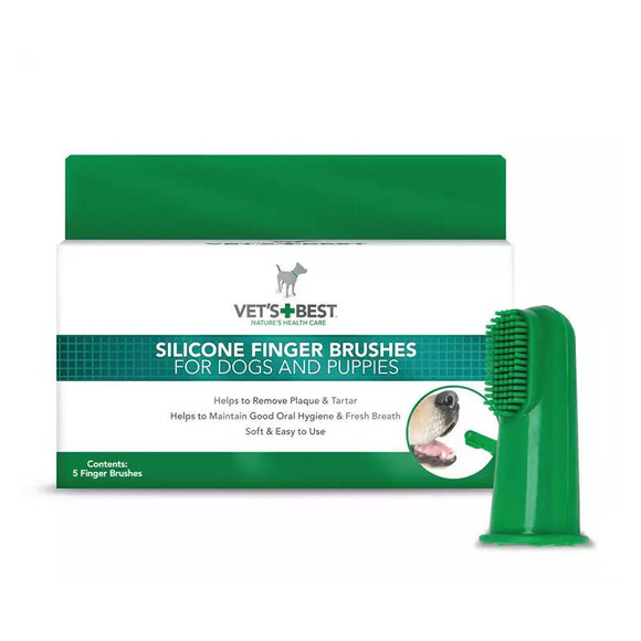 Vet's Best Silicone Finger Brushes - silikonowe, napalcowe szczoteczki do zębów, 5 sztuk