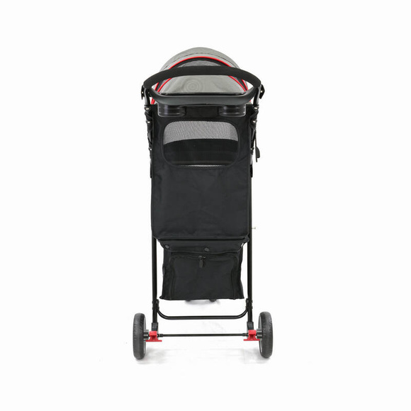 InnoPet Buggy Avenue Gray/Red - lekki i zwrotny wózek dla psów o wadze do 11kg, szaro-czerwony