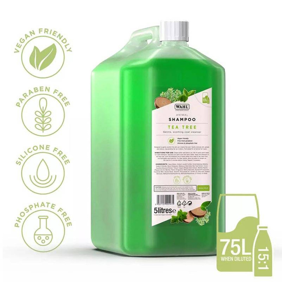 Wahl Tea Tree Shampoo – szampon z olejkiem z drzewa herbacianego, koncentrat 15:1, 5l