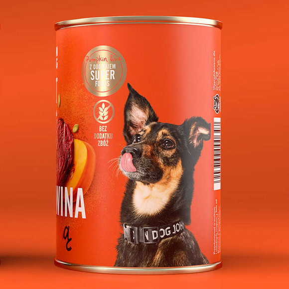 John Dog Pumpkin Line wołowina z dynią - pełnoporcjowa karma dla psów dorosłych wszystkich ras, 400g