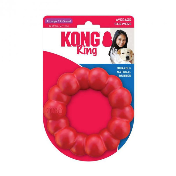 KONG® Ring - zabawka dla psa, gryzak z czerwonej, nietoksycznej gumy