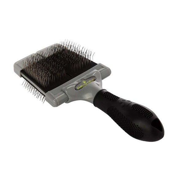 FURminator Slicker Brush Large Soft - elastyczna, dwustronna szczotka pudlówka do pielęgnacji psa i kota, miękka