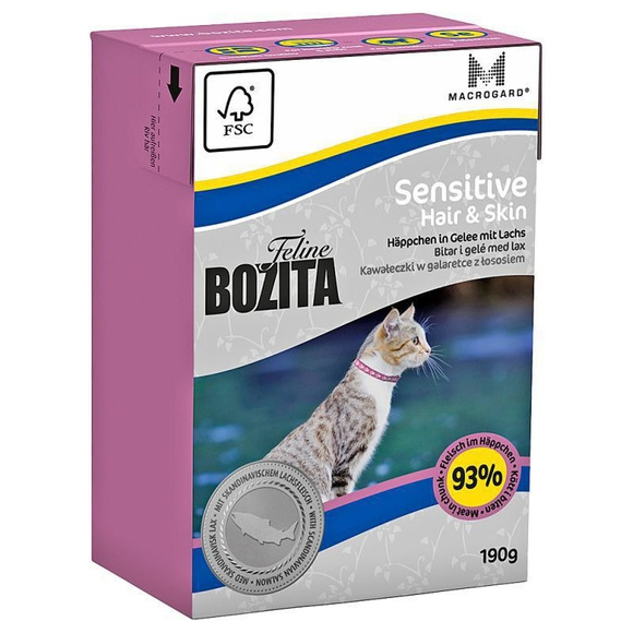 Bozita Feline Hair & Skin - mokra karma dla kotów z wrażliwą skórą i sierścią, łosoś, 190g