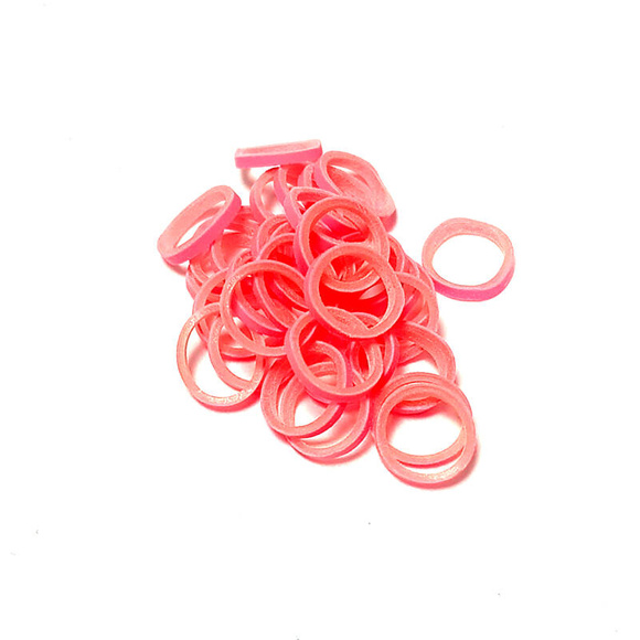 Lainee Latex Bands - profesjonalne gumki do top-knotów, małe (6.3mm), średnie, różowe (shocking pink), 850 sztuk