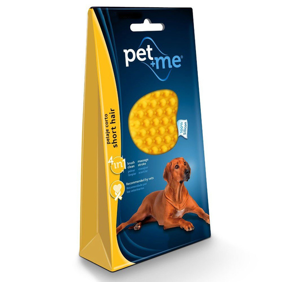 Pet+Me Silicon Brush Yellow - szczotka, zgrzebło silikonowe dla psów krótkowłosych