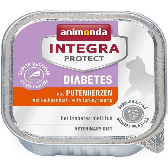 ANIMONDA Integra Protect Diabetes with Turkey Hearts - kompletna mokra karma dla kotów z cukrzycą, serca indycze, 100g