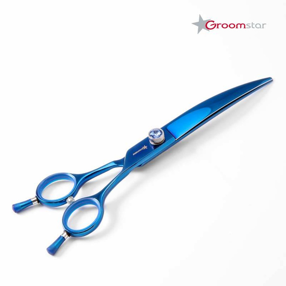 Groomstar - profesjonalne nożyczki gięte, model Blue Star, 7.5"