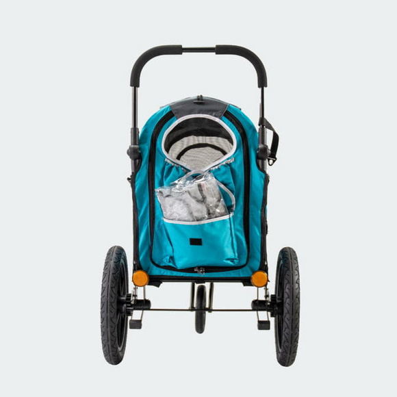 InnoPet Sporty Evolution Ocean Blue - solidny, wygodny wózek dla psów o wadze do 30kg, z uchwytem do roweru