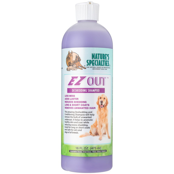 Nature's Specialities Ez Out® DeShedding Shampoo - szampon ograniczający linienie, dla psów i kotów (koncentrat 1:16) 473ml