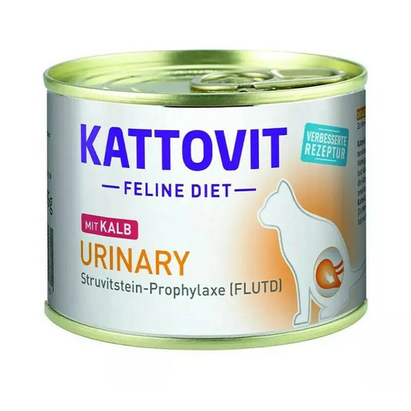 Kattovit Urinary Veal - mokra karma z cielęciną dla dorosłych kotów cierpiących na choroby dolnych dróg moczowych, puszka 185g