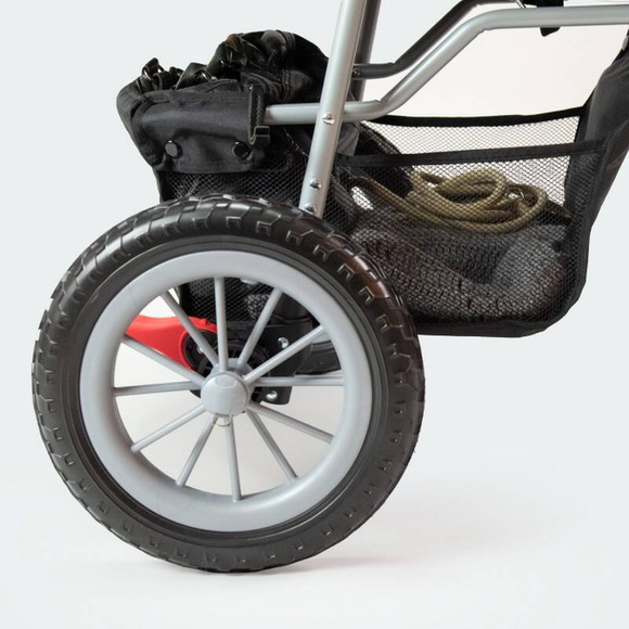 InnoPet Buggy Comfort EFA - składany, wielofunkcyjny, komfortowy wózek dla psów o wadze do 25kg, czarno-czerwony