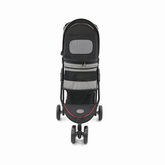 InnoPet Buggy Avenue Gray/Red - lekki i zwrotny wózek dla psów o wadze do 11kg, szaro-czerwony