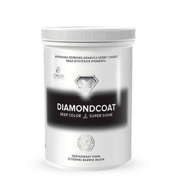 POKUSA DiamondCoat Deep Color & Super Shine - preparat dla psów o sierści czarnej, podpalanej, czekoladowej, szarej, błękitnej, rudej i aprikot 300g