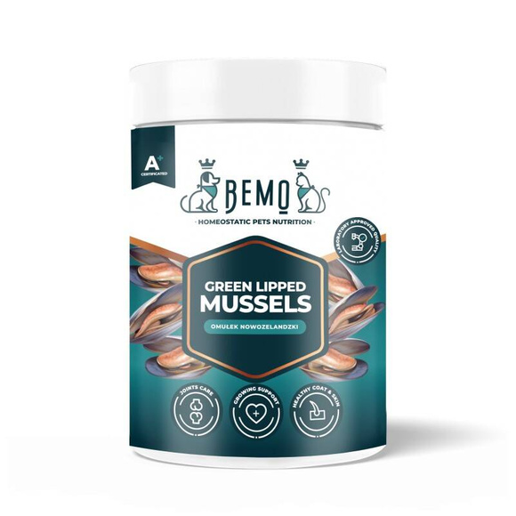 BEMO Green Lipped Mussels - małż nowozelandzki dla psa i kota, suplement diety 130g