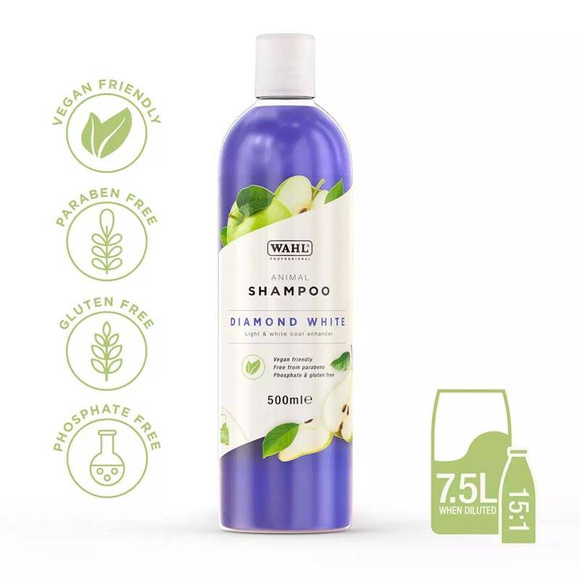 Wahl Diamond White Shampoo - szampon do białej i jasnej sierści, koncentrat 15:1, 500ml