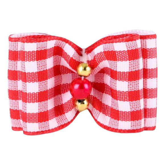 Show Tech Fancy Tartan Bows with Elastic - kokardki na gumce, 36 sztuk