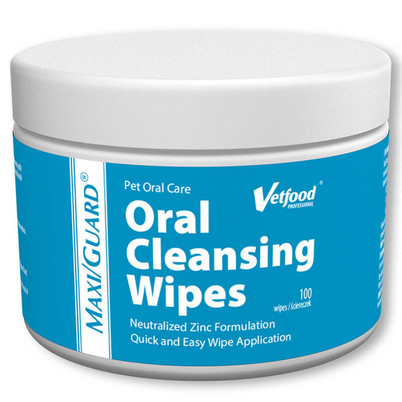 MAXI/GUARD Oral Cleansing Wipes - chusteczki do higieny jamy ustnej zwierząt, 100 sztuk