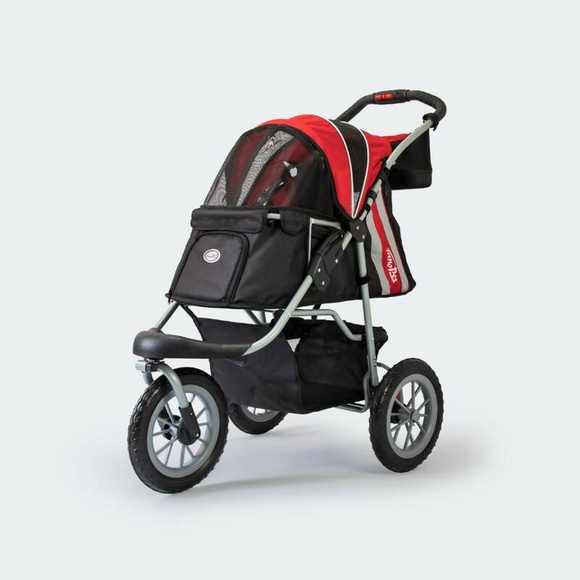 InnoPet Buggy Comfort EFA - składany, wielofunkcyjny, komfortowy wózek dla psów o wadze do 25kg, czarno-czerwony