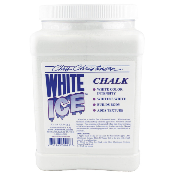 Chris Christensen White Ice Chalk - biały puder, maskuje przebarwienia i nadaje sierści teksturę 624g