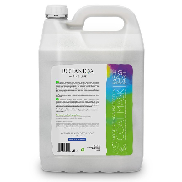 Botaniqa Active Line Moisturizing & Protection Coat Mask - odżywka nawilżająca, dodająca objętości szacie , 4l