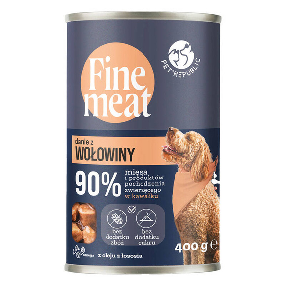 PET REPUBLIC FINE MEAT - mokra karma dla psa, wołowina w sosie, puszka 400g