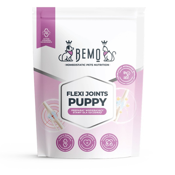 BEMO Flexi Joints Puppy - preparat do chondroprofilaktycznego wzbogacania diety szczeniąt w okresie intensywnego wzrostu, 500g