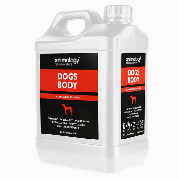 Animology Dogs Body - uniwersalny szampon do wszystkich rodzajów sierści (koncentrat 40:1), 2.5l