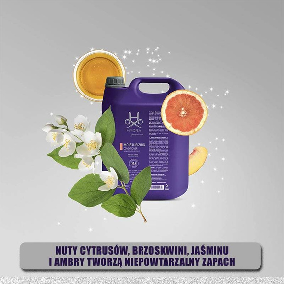 Hydra Professional Moisturizing Dog Conditioner - nawilżająca odżywka do spłukiwania, dla psów i kotów o każdym typie sierści, koncentrat 10:1, 5l