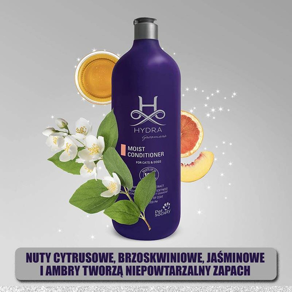 Hydra Professional Moisturizing Dog Conditioner - nawilżająca odżywka do spłukiwania, dla psów i kotów o każdym typie sierści, koncentrat 10:1, 1l