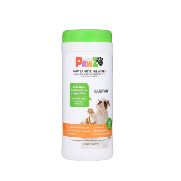 Pawz SaniPaw® - chusteczki antybakteryjne, 60 sztuk