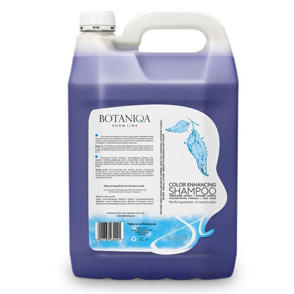 Botaniqa Show Line Color Enhancing Shampoo - szampon rozjaśniający dla szaty białej i jasnej 4l