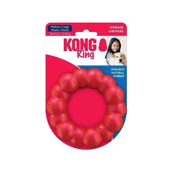 KONG® Ring - zabawka dla psa, gryzak z czerwonej, nietoksycznej gumy